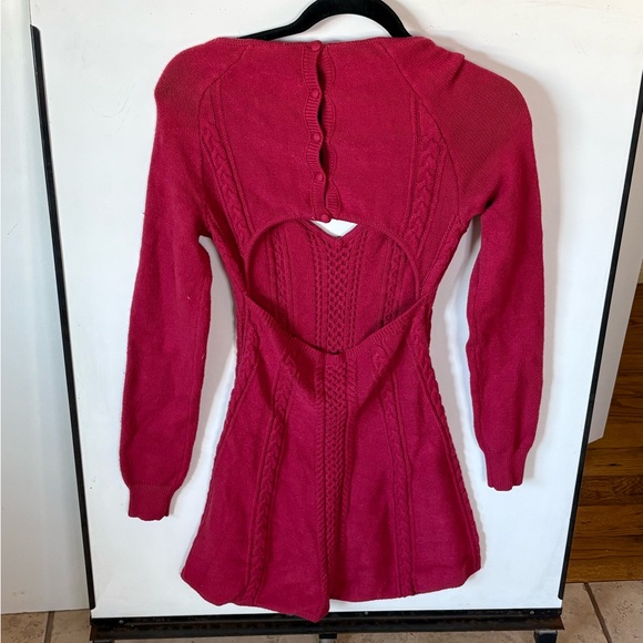 Free People Vibrant Red Knit Sweater Dress - Picture 9 of 10